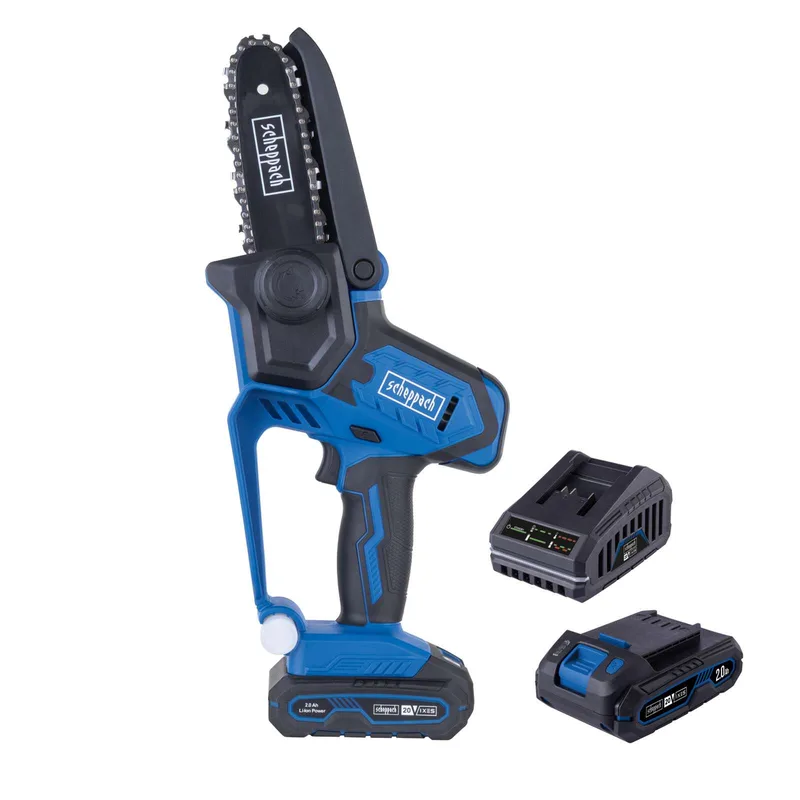 Akku Gehölzschneider C-PS100-X Set S Scheppach - 127mm Schnittlänge | 4,8 m/sec | inkl. 2x2Ah 20V Akku + 2,4 A Ladegerät von Scheppach – Produktbild