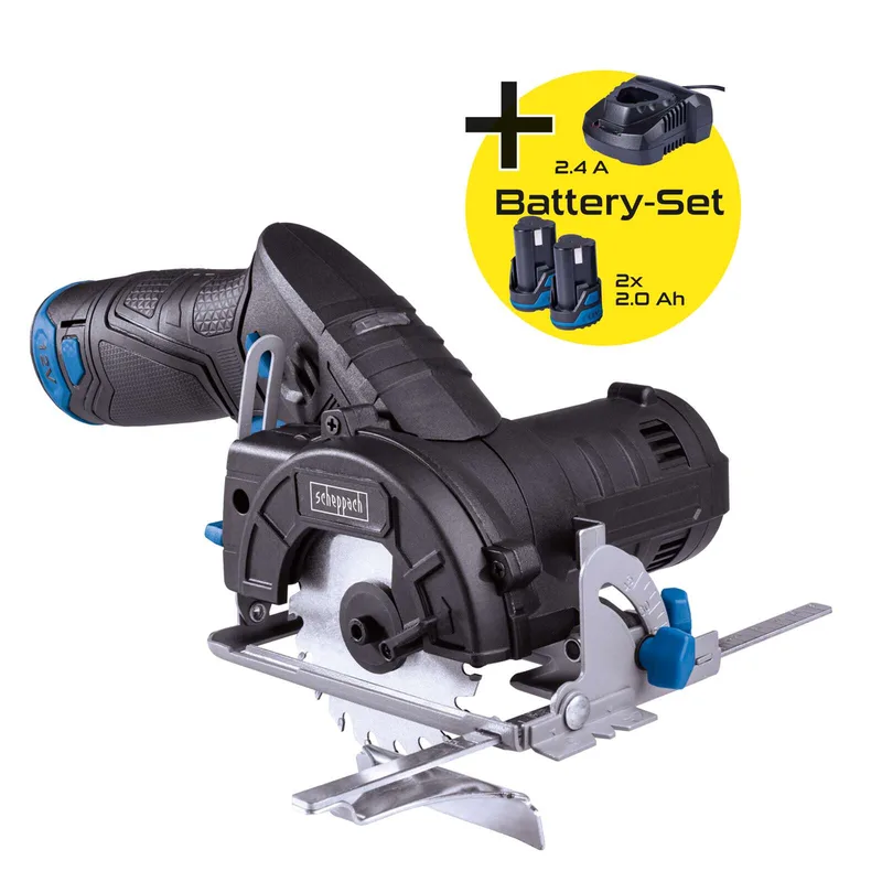 Akku-Handkreissäge C-HCS85-12/2 Scheppach - 12V | 20 Zähne | 1,1mm Schnittstärke | Ø85 mm x Ø15 mm x 0,8 mm | inkl. 2 Akkus und Ladegerät fra Scheppach – produktbillede 2 af 5