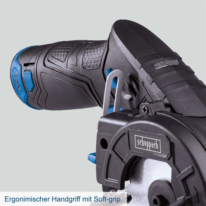 Akku-Handkreissäge C-HCS85-12/2 Scheppach - 12V | 20 Zähne | 1,1mm Schnittstärke | Ø85 mm x Ø15 mm x 0,8 mm | inkl. 2 Akkus und Ladegerät fra Scheppach – produktbillede 4 af 5