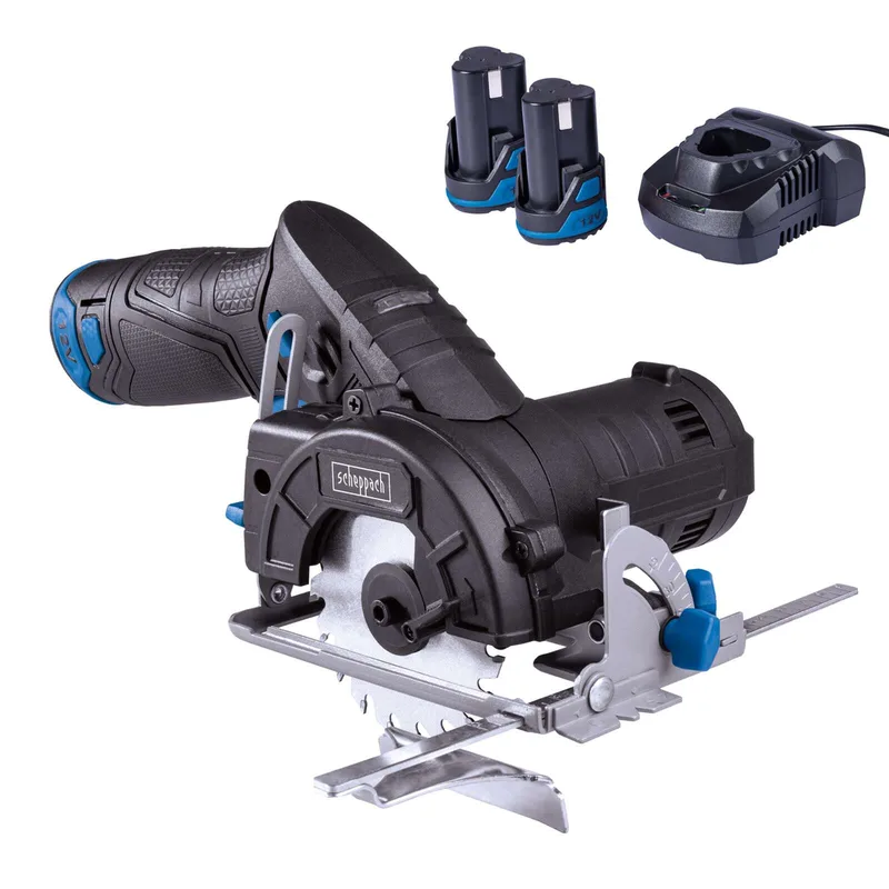 Akku-Handkreissäge C-HCS85-12/2 Scheppach - 12V | 20 Zähne | 1,1mm Schnittstärke | Ø85 mm x Ø15 mm x 0,8 mm | inkl. 2 Akkus und Ladegerät fra Scheppach – produktbillede 1 af 5
