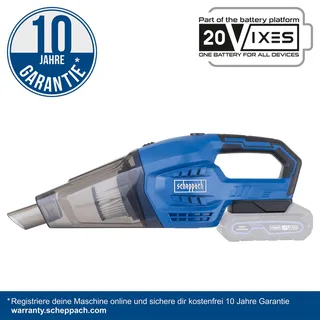 Akku Handstaubsauger C-HVC150-X Scheppach - 20V | 560ml Fassungsvermögen | Faltenfilter F9 | 10kPA Saugleistung | inkl. 2Ah Akku & 2,4A Ladegerät von Scheppach – Produktbild 2 von 5