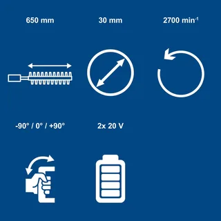 Akku Heckenschere BC-HT720-X Scheppach | Brushless | Schnittlänge 650mm | Schnittstärke 30mm | inkl. 2x 2Ah Akku + 2,4A Doppelladegerät by Scheppach – product image 5 of 5