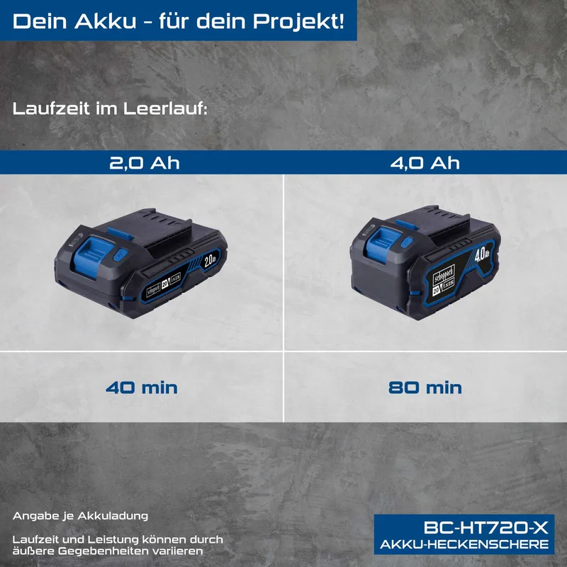 Akku Heckenschere BC-HT720-X Scheppach | Brushless | Schnittlänge 650mm | Schnittstärke 30mm | inkl. 2x 2Ah Akku + 2,4A Doppelladegerät by Scheppach – product image 3 of 5