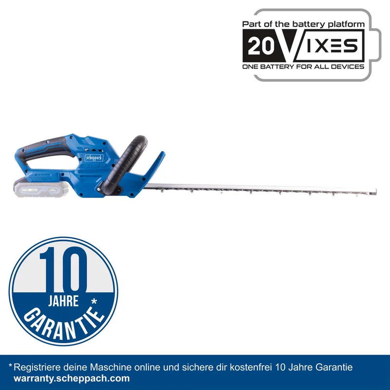 Akku Heckenschere C-HT570-X Scheppach - 20V | 51cm Schnittlänge | 56cm Schwert | 2400 Schnitte/min | inkl. 2Ah Akku & 2,4A Ladegerät by Scheppach – product image 2 of 5