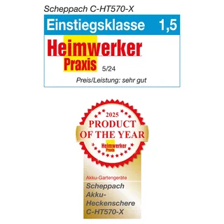 Akku Heckenschere C-HT570-X Scheppach - 20V | 51cm Schnittlänge | 56cm Schwert | 2400 Schnitte/min | inkl. 2Ah Akku & 2,4A Ladegerät by Scheppach – product image 3 of 5