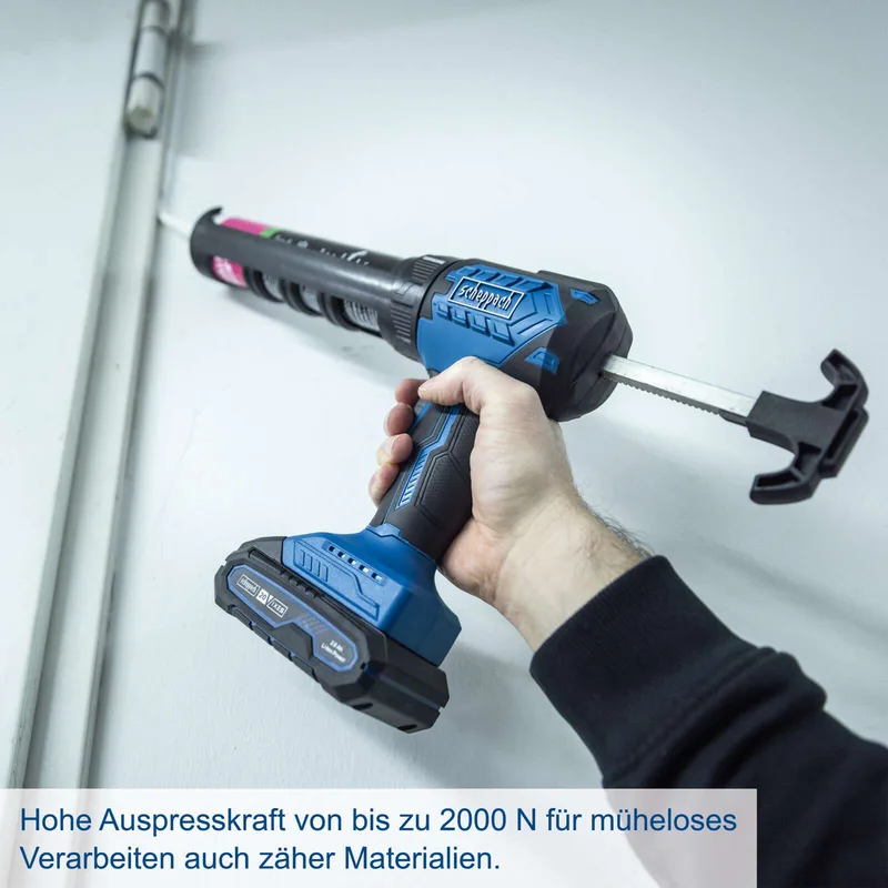 Akku-Kartuschenpistole C-SEG310-X Scheppach - 20V | 2000N Auspresskraft | 0,75-3,58 mm/s | LED-Leuchte | inkl. 2Ah Akku + 2,4A Ladegerät by Scheppach – product image 3 of 5