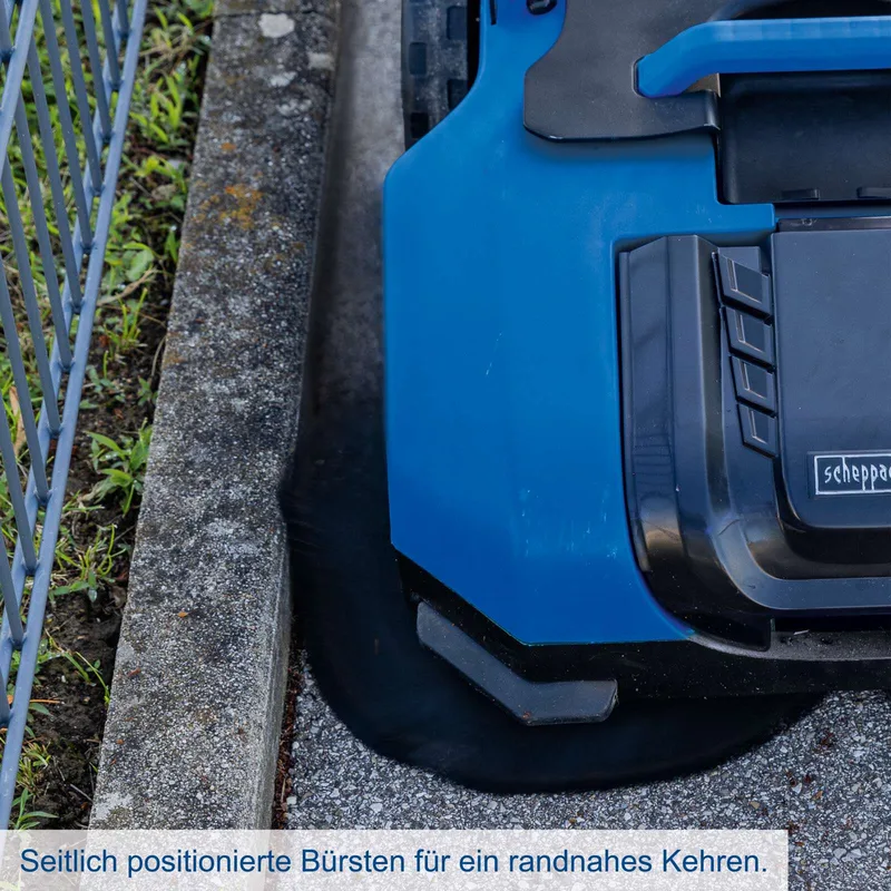 Akku-Kehrmaschine C-S610-X Scheppach - 610mm Arbeitsbreite | 2000m2 | 3stufige Geschwindigkeit | 20L Schmutzbehälter | inkl. 2Ah Akku & 2,4A Ladegerät by Scheppach – product image 5 of 5