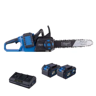 Akku-Kettensäge BC-CS355Duo-X Scheppach - 20V | 33,5cm | inkl. 2x 4Ah Akku + 4,5A Doppelladegerät de Scheppach – image du produit 1 sur 5