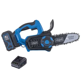Akku Kettensäge BC-TCS200-X - Brushless | Schnittlänge 17,5cm | Schwertlänge 20cm | 7m/s Schnittgeschwindigkeit | inkl. 4Ah Akku + 2,4A Ladegerät de Scheppach – image du produit 1 sur 2