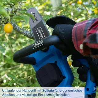 Akku Kettensäge BC-TCS200-X - Brushless | Schnittlänge 17,5cm | Schwertlänge 20cm | 7m/s Schnittgeschwindigkeit | inkl. 4Ah Akku + 2,4A Ladegerät de Scheppach – image du produit 2 sur 2