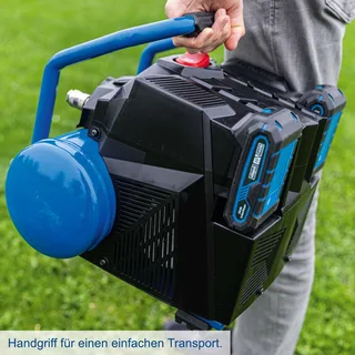 Akku Kompressor C-ACT160/6-X Scheppach - 20V | 8bar | 6L Kessel | 130l/min Ansaugleistung | inkl. 11-tlg. Zubehör u. 2x2Ah Akku + 2,4A Doppelladegerät by Scheppach – product image 4 of 5
