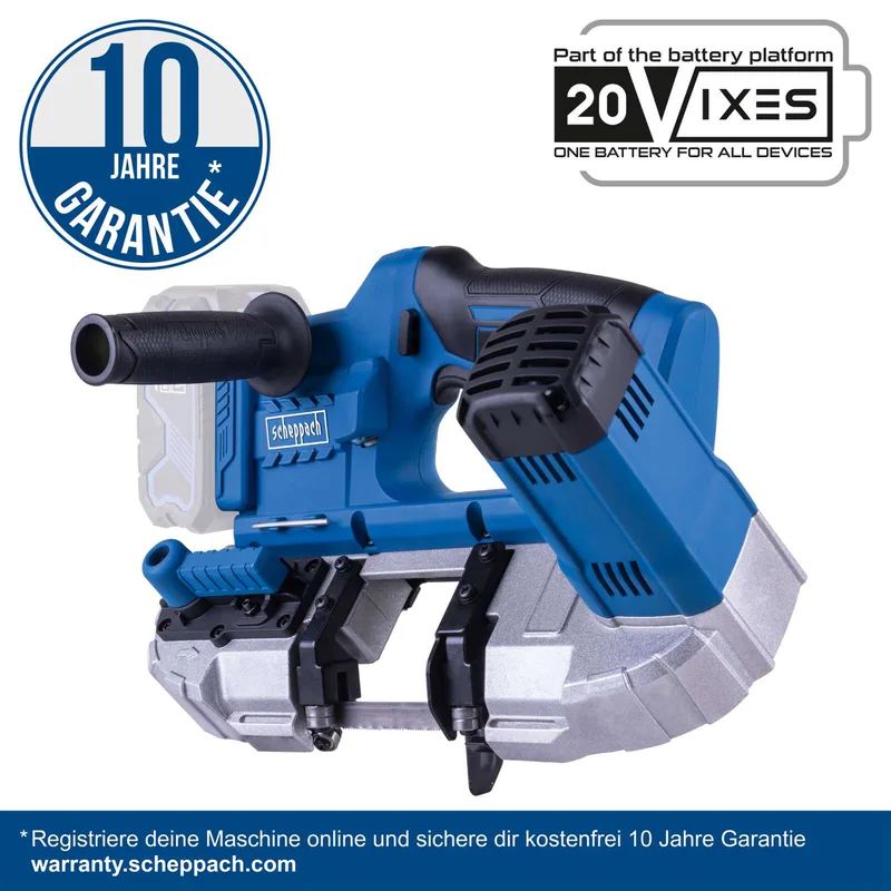Akku Metallbandsäge C-MBS635-X Scheppach - 20V | 330-630min-1 Drehzahleinstellung | 63,5cm Schnittdurchmesser | inkl. 2Ah Akku & 2,4A Ladegerät de Scheppach – image du produit 2 sur 5