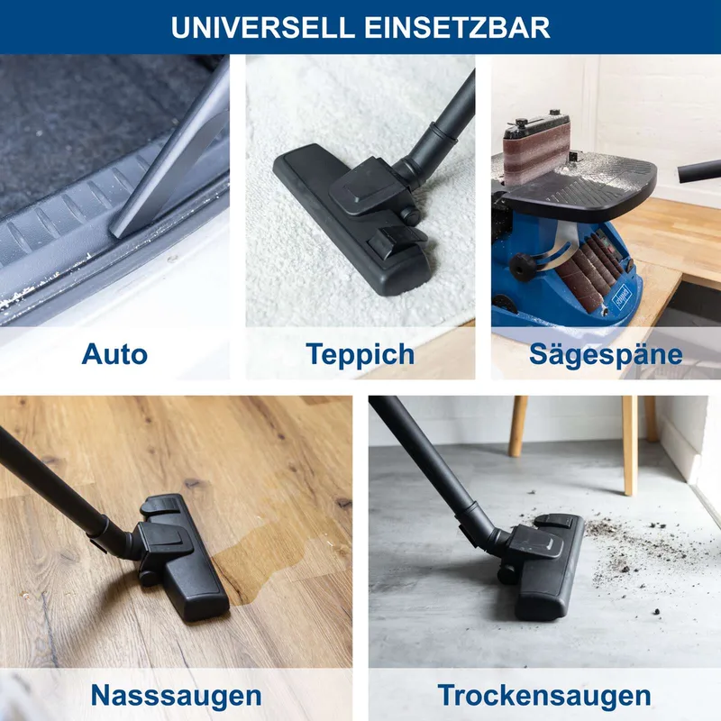 Akku Nass-/Trockensauger C-NTS15-X Scheppach - 20V | 12L Behälter | 10kPa Absaugleistung | 1,5m Schlauch | inkl. 4Ah Akku + 2,4A Ladegerät by Scheppach – product image 5 of 5