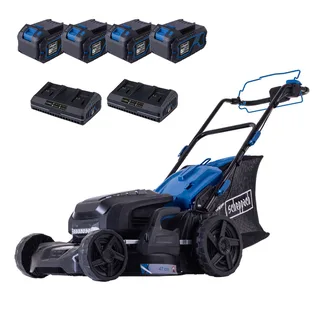 Akku Rasenmäher BC-MP470-X Scheppach - 47cm Schnittbreite | 700 m2 | Vario Radantrieb | LED | 7-fach Schnitthöhe | inkl. 4x 4Ah Akku & 2xLadegerät by Scheppach – product image 1 of 2