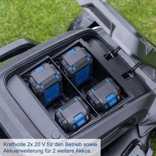 Akku Rasenmäher BC-MP470-X Scheppach - 47cm Schnittbreite | 700 m2 | Vario Radantrieb | LED | 7-fach Schnitthöhe | inkl. 4x 4Ah Akku & 2xLadegerät by Scheppach – product image 2 of 2