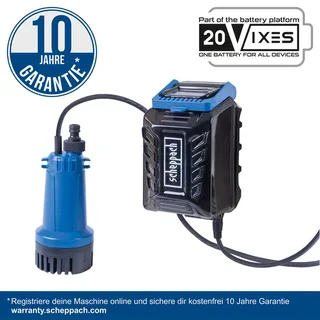 Akku-Regenfasspumpe C-RBP2000-X Scheppach - 20V | 2,0bar Pumpendruck | inkl. 2Ah Akku + Ladegerät de Scheppach – image du produit 2 sur 5
