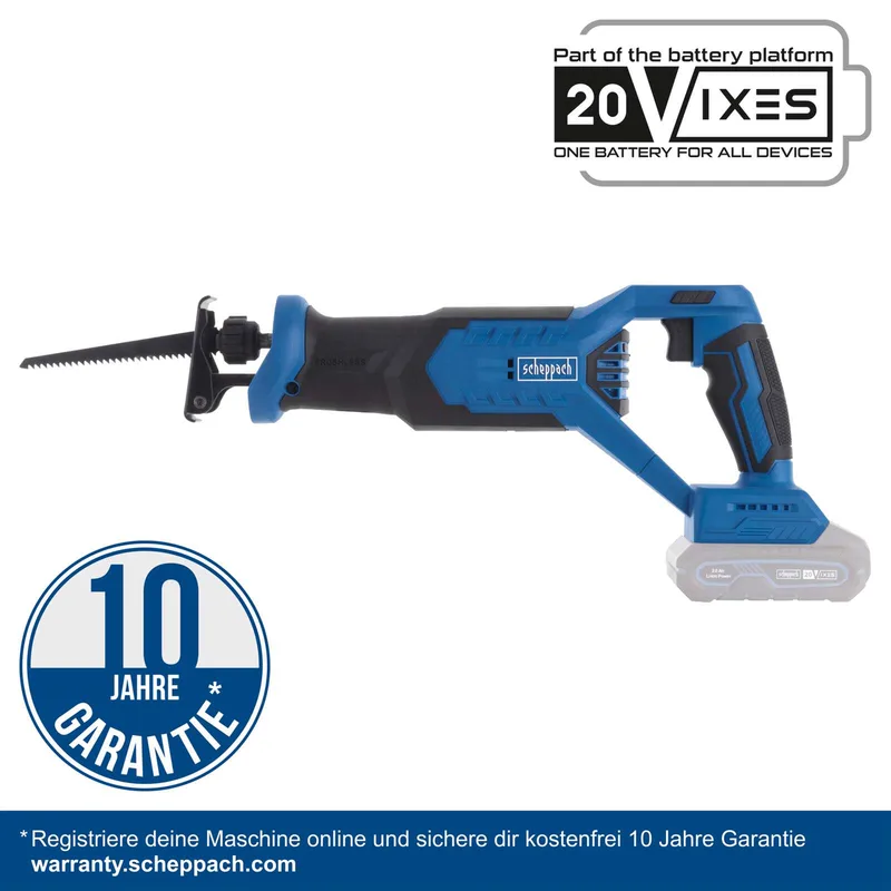 Akku-Säbelsäge BC-RS250-X Scheppach | Brushless | Hublänge 28mm | Hubzahl 0-3000min-1 | LED-Leute | inkl. 2Ah Akku + 2,4A Ladegerät de Scheppach – image du produit 2 sur 2