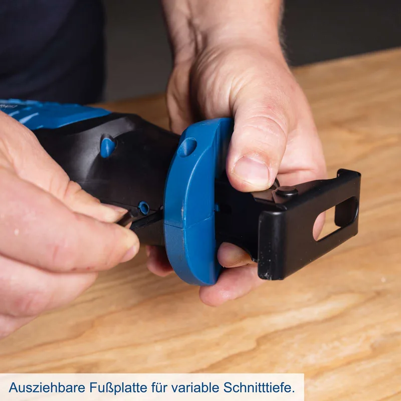 Akku-Säbelsäge C-RS100-X Scheppach | Hublänge 20 mm | Schnitttiefe 115mm | Hubzahl 0-2800min-1 | LED | inkl. 2Ah Akku + 2,4A Ladegerät von Scheppach – Produktbild 2 von 2