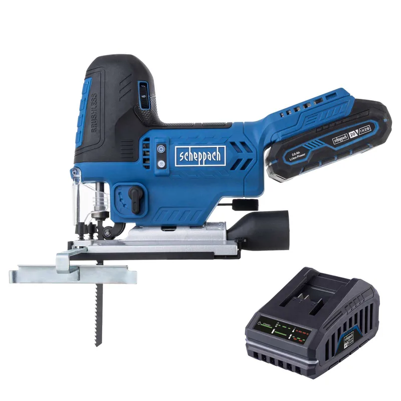 Akku-Stichsäge BC-JS254-X Scheppach | Brushless | Hublänge 25,4mm | Hubzahl 1000-3000min-1 | LED | inkl. 2Ah Akku + 2,4A Ladegerät de Scheppach – image du produit 1 sur 2