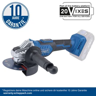 Akku-Winkelschleifer BC-AG125-X Scheppach | Brushless | Schleifscheiben Ø125mm | Drehzahl 3000-10000min-1 | inkl. 2Ah Akku & 2,4A Ladegerät by Scheppach – product image 3 of 3