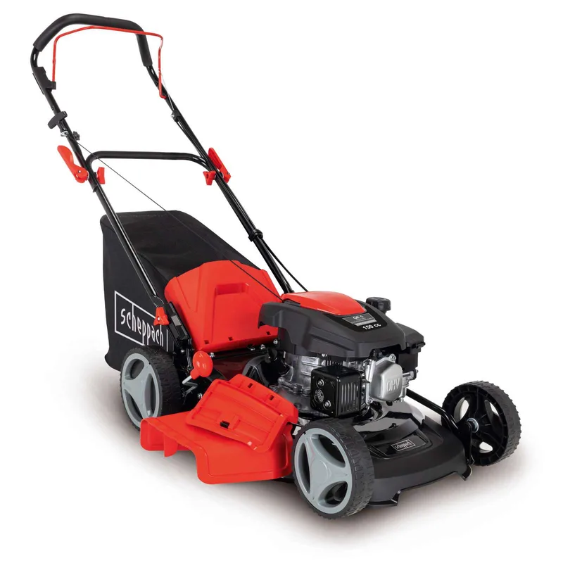 Benzin Rasenmäher MP150-46 Scheppach - 3.5PS | 46 cm Schnittbreite | 55L Fangbox | 25-75mm Schnitthöhe | inkl. Motoröl by Scheppach – product image 1 of 5