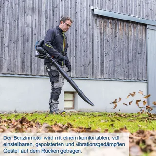 Benzine Bladblader PLB52BP - 52cc - 1450W - 1,97pk - Ruggedragen bladblazer - Blaaskracht: 295km/u by Scheppach – product image 4 of 5