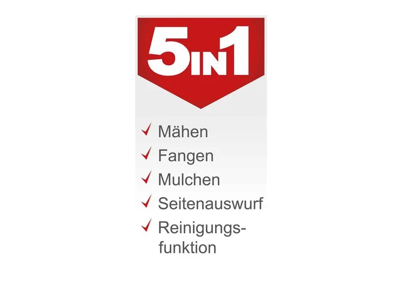 Benzinrasenmäher MP150-46, 46 cm Schnittbreite, (Set), 150 cm³, 3,5 PS Motorleistung, inkl. 0,6 L Ölflasche von Scheppach, Rot, Schwarz – Produktbild 2 von 5
