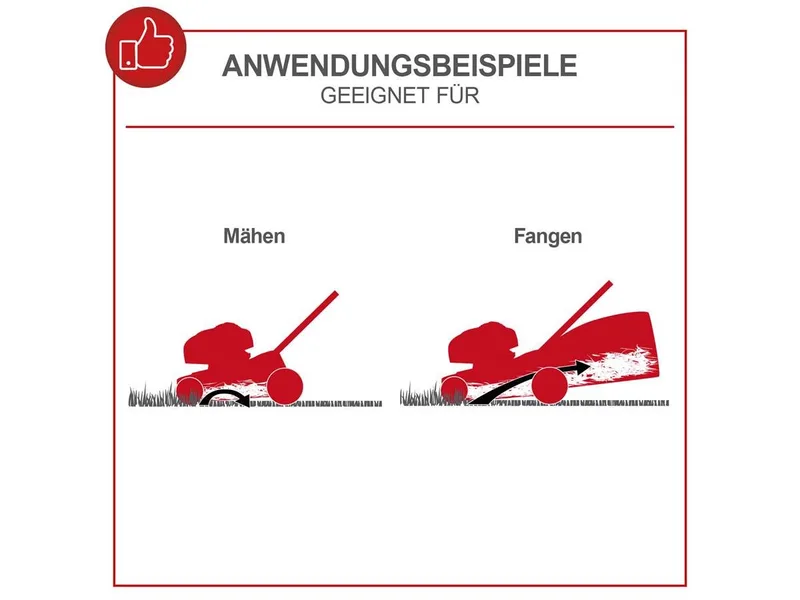 Benzinrasenmäher RM420 3in1, 42 cm Schnittbreite, (Set, inkl. 0,6 L Ölflasche), 3,3 PS mit Reinigungsfunktion von Scheppach, Rot, Schwarz – Produktbild 4 von 5
