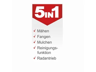 Benzinrasenmäher RM420A, 42 cm Schnittbreite, (Set), mit Radantrieb, 131 cm³, 3,3 PS Motorleistung, inkl. 0,6 L Motoröl by Scheppach, Red, Black – product image 2 of 5