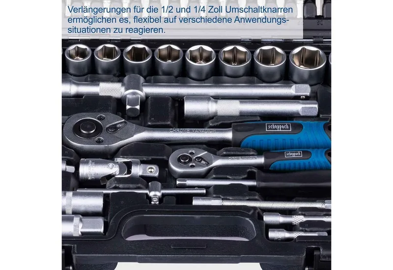 Bit- und Steckschlüsselset Scheppach Werkzeugkoffer TB97 Steckschlüsselsätz 94 tlg. by Scheppach – product image 4 of 5