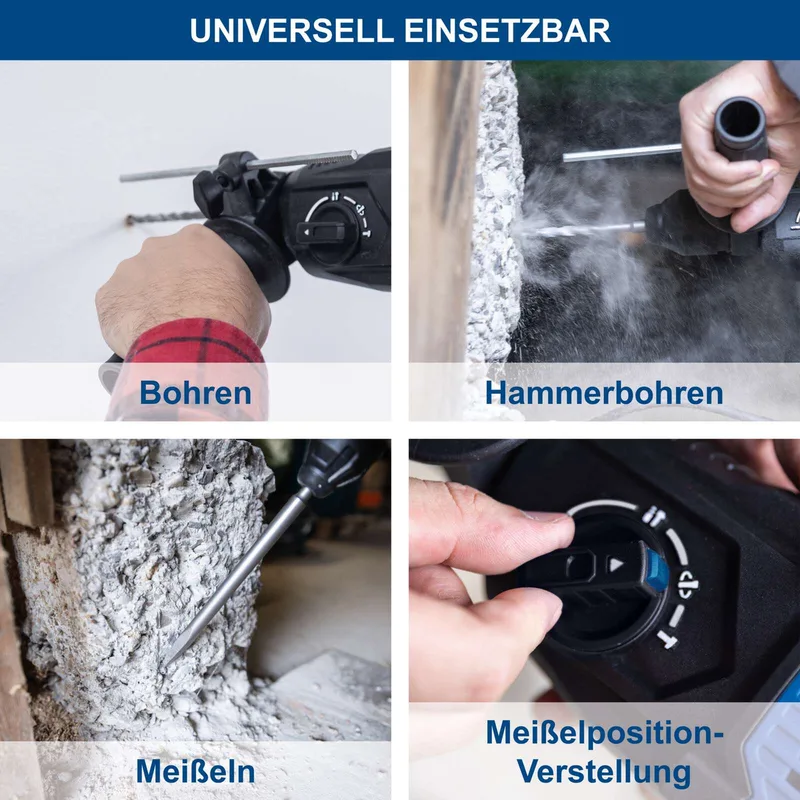 Bohrhammer DH2260 Scheppach - 1050W | 3 Joule Schlagkraft | 5500bpm | SDS-Plus | 26mm Bohrleistung Beton | 4in1 Funktion | Variable Drehzahl by Scheppach – product image 4 of 5