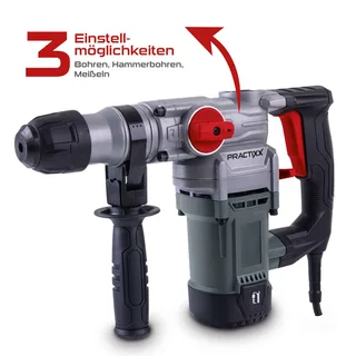 Bohrhammer PX-BH-5 3in1 Practixx - 1050W | 28mm Bohrleistung in Beton | SDS-Plus Aufnahme | 3m Kabel | inkl. Bohrer, Koffer, Spitz- & Flachmeißel de Scheppach – image du produit 5 sur 5