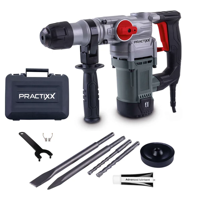 Bohrhammer PX-BH-5 3in1 Practixx - 1050W | 28mm Bohrleistung in Beton | SDS-Plus Aufnahme | 3m Kabel | inkl. Bohrer, Koffer, Spitz- & Flachmeißel de Scheppach – image du produit 1 sur 5