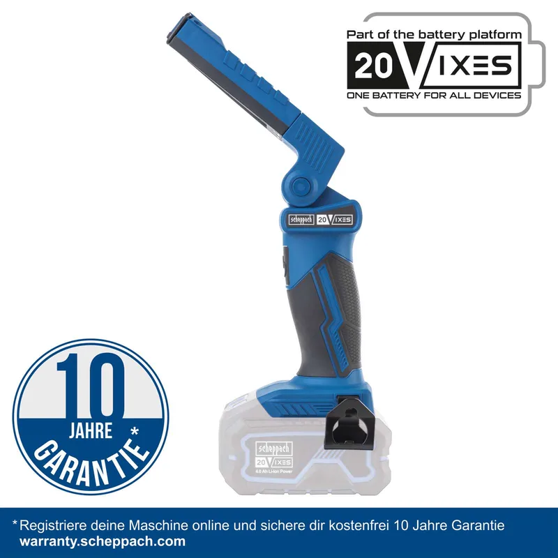 C-WL20-X - Accu LED Werklamp - 20V IXES - 300 Lumen - 270° Draaibaar & 180° Kantelbaar de Scheppach, Bleu – image du produit 2 sur 5