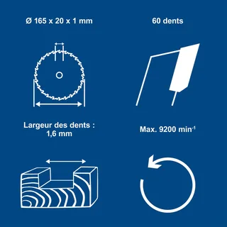 Cirkelzaagblad O165 60 Tanden de Scheppach – image du produit 4 sur 5