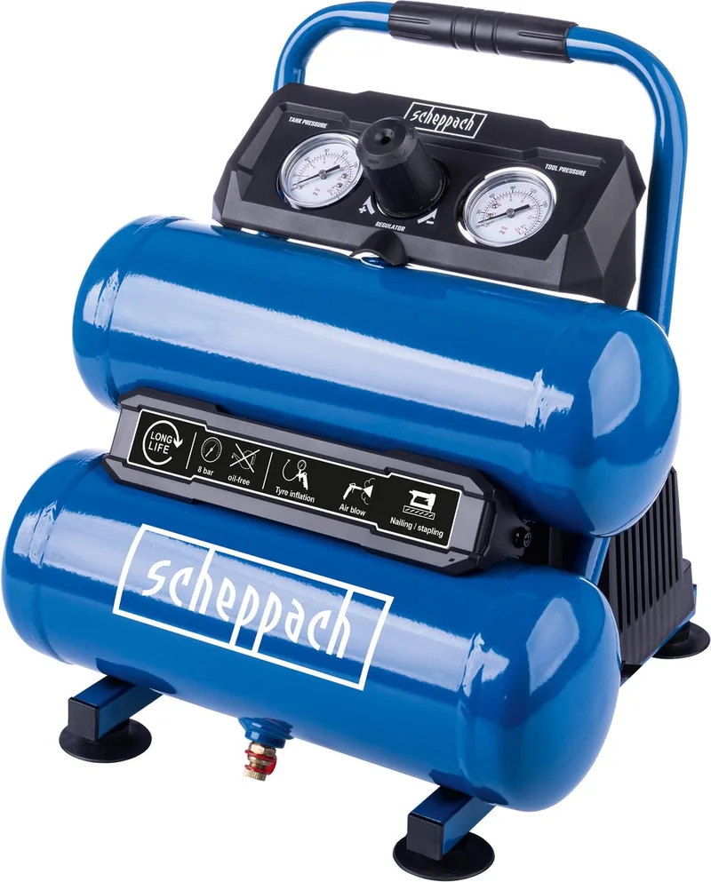 Compressor HC10-Twin 7,5L de Scheppach, Bleu – image du produit