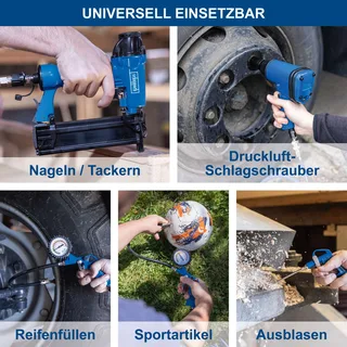 Compressor HC51V - 10 bar - 50L - 1500W - Olievrije compressor - 2pk van Scheppach, Blauw – productafbeelding 3 van 5