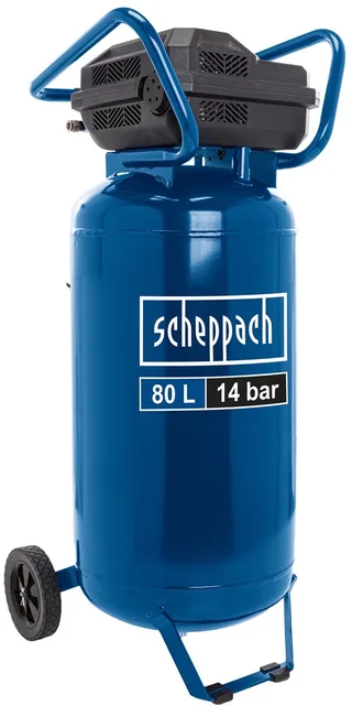 Compressor HC85V - 1600W - 14 bar - 80L Tankinhoud - Olievrije compressor - Staande compressor by Scheppach, Blue – product image 1 of 5