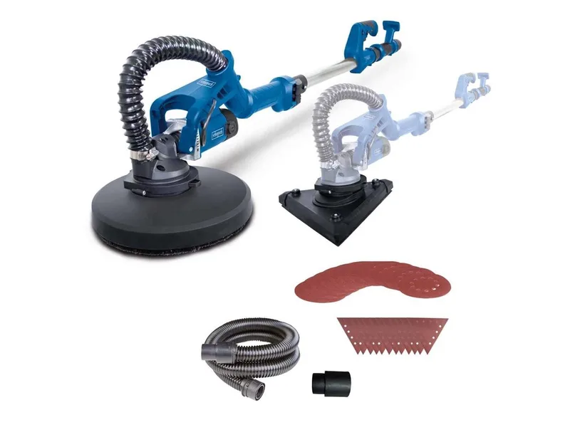 Deckenschleifer DS930, max. 7500 U/min, 7500 U/min, 2500 m/min, (Set, 29-tlg), 2in1Trockenbauschleifer Langhalsschleifer by Scheppach – product image 1 of 5