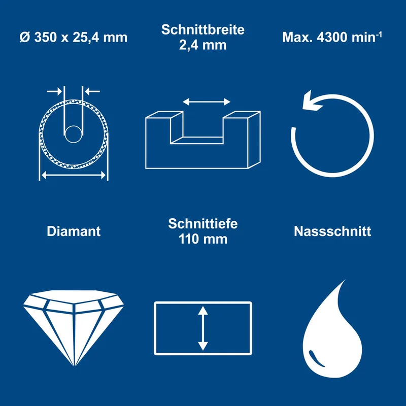Diamant-Trennscheibe Ø 350 x 25,4 mm de Scheppach – image du produit 2 sur 5