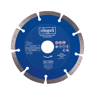 Diamanttrennscheibe Mauernutfräse Scheppach - 125 x 2,0/1,2 x 22,23 mm | 9 x Segemente by Scheppach – product image 1 of 5