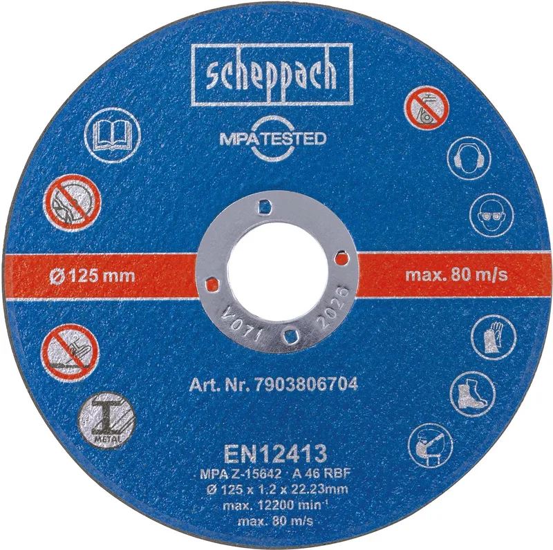 Doorslijpschijven ∅125mm - Asgat 22.23mm - 12 stuks von Scheppach – Produktbild