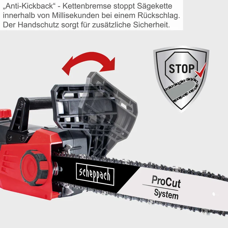 Elektrische Kettingzaag CSE2700 - 2700W - 45,5cm zaagblad - 44cm zaagdiameter - 15 m/s zaagsnelheid van Scheppach – productafbeelding 5 van 5