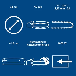 Elektrische Kettingzaag ECS1600 van Scheppach – productafbeelding 2 van 5
