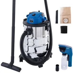 Elektro Nass-/Trockensauger VC25 Scheppach inkl. Polsterreinigungsbürste PRB300 - 1200W | 2m Schlauchlänge | 3m Kabel | 25L Fassungsvermögen de Scheppach – image du produit 1 sur 5