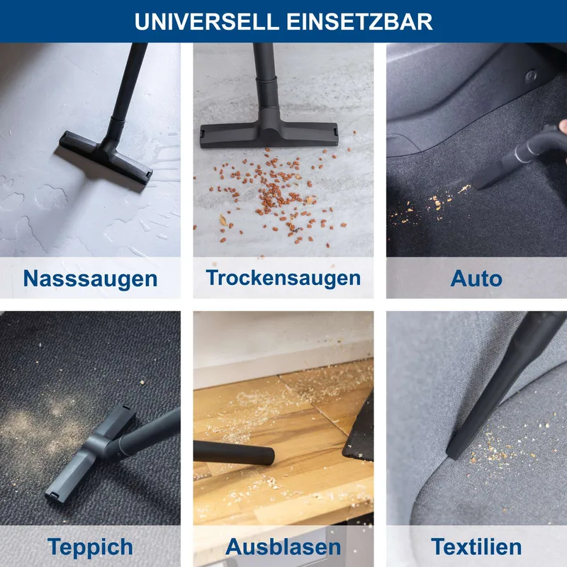 Elektro Nass-/Trockensauger VC25 Scheppach inkl. Polsterreinigungsbürste PRB300 - 1200W | 2m Schlauchlänge | 3m Kabel | 25L Fassungsvermögen de Scheppach – image du produit 5 sur 5