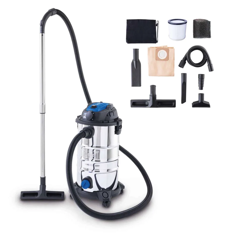 Elektro Nass-/Trockensauger VC30 Premium Scheppach - 1200W | 3m Schlauchlänge | 6m Anschlusskabel | 30L Fassungsvermögen | 20kPa by Scheppach – product image 1 of 4