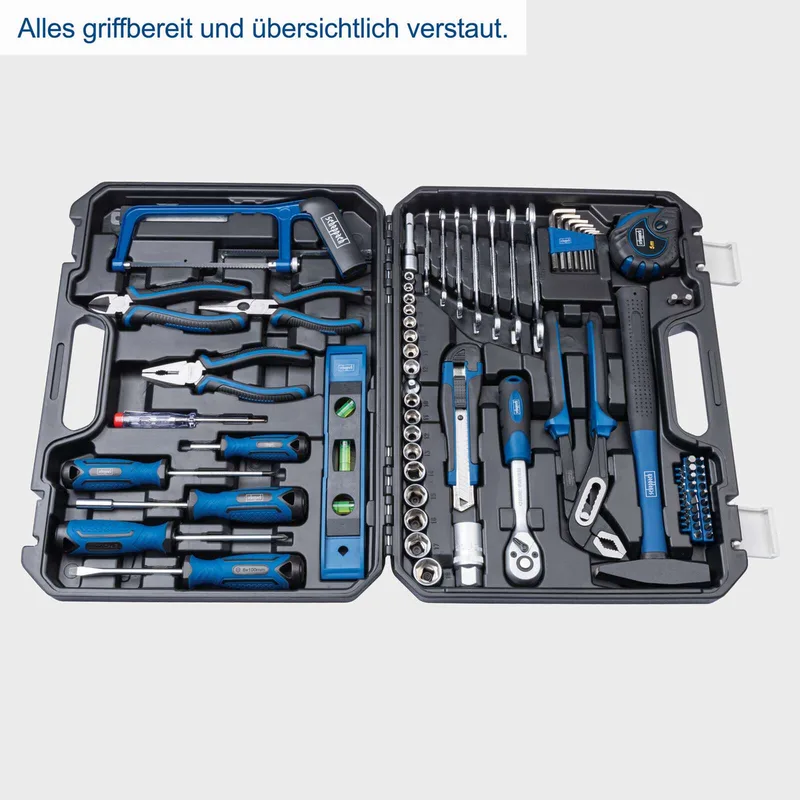 Werkzeugkoffer WZK120 Scheppach - 96-tlg. CV Werkzeugset | gefüllt von Scheppach, Schwarz – Produktbild 4 von 5
