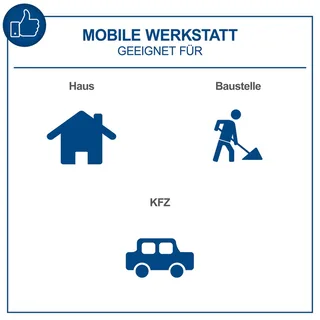 Gereedschapswagen Gevuld TW1000 - 263-delige gereedschapskar - Chroom-vanadiumstaal gereedschap - 7 lades de Scheppach, Bleu – image du produit 2 sur 5