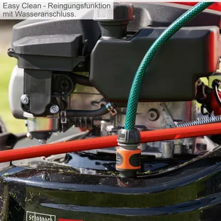 Grasmaaier Benzine met hybride start M225-56E - Zelfrijdend - Mulchfunctie - 56cm maaibreedte - Maaihoogte in 7 stappen verstelbaar: 25-75mm - 4-takt - 224cc - 6pk - Voor tuinen tot 2200m² - met 65L opvangbak by Scheppach – product image 2 of 5